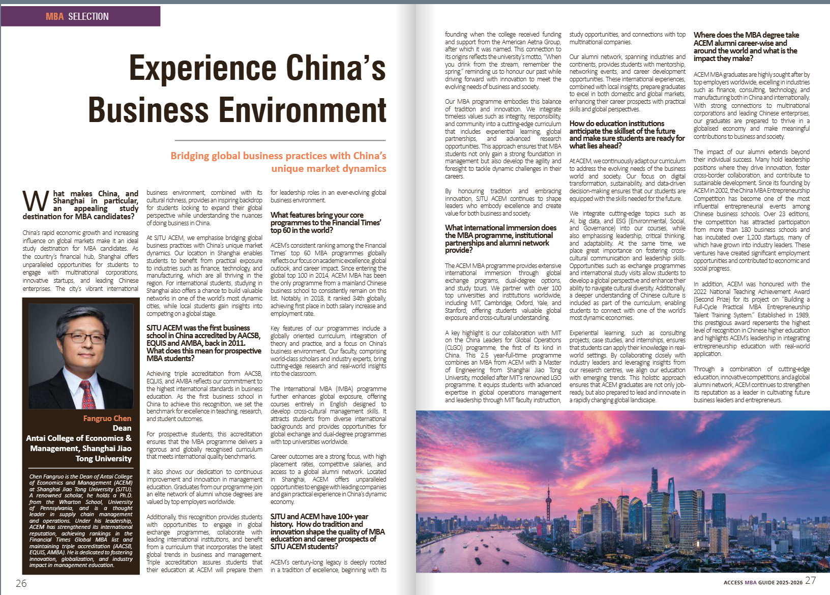 Navigating China's Economy, Unlocking MBA Value: Insights from Dean Chen Fangruo